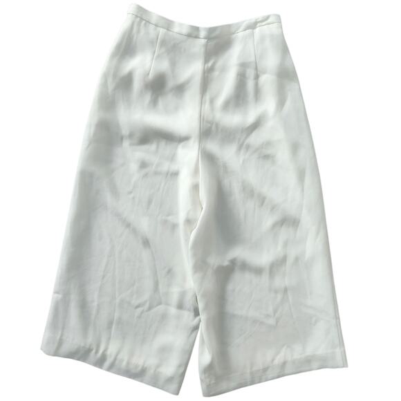 Babaton Aritzia Cream Wide Leg High Waisted Capri Pants 0 Y2K Neutral - Picture 2 of 7